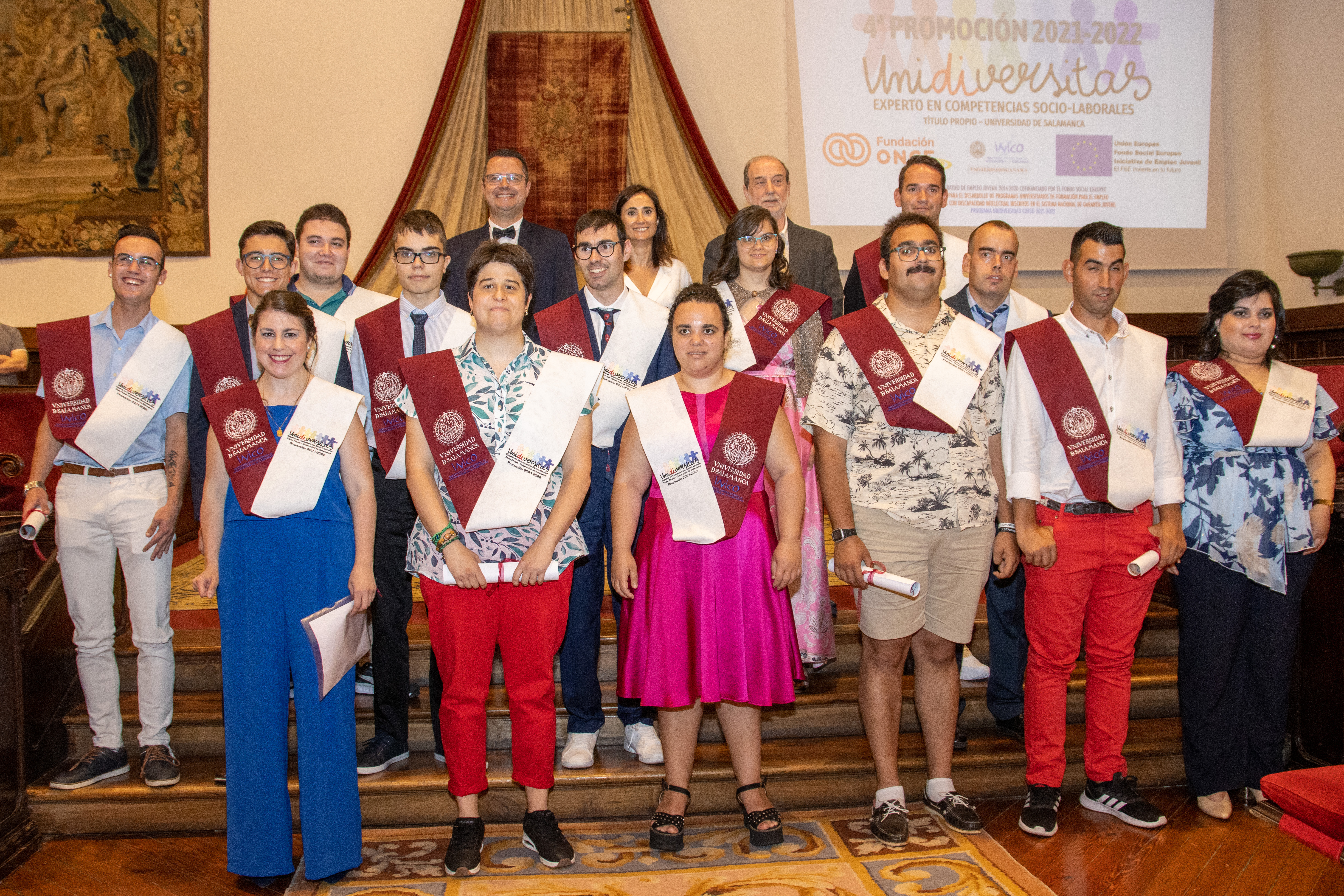 Catorce jóvenes con discapacidad intelectual culminan su formación en la Universidad de Salamanca del título propio de Experto en Competencias Sociolaborales