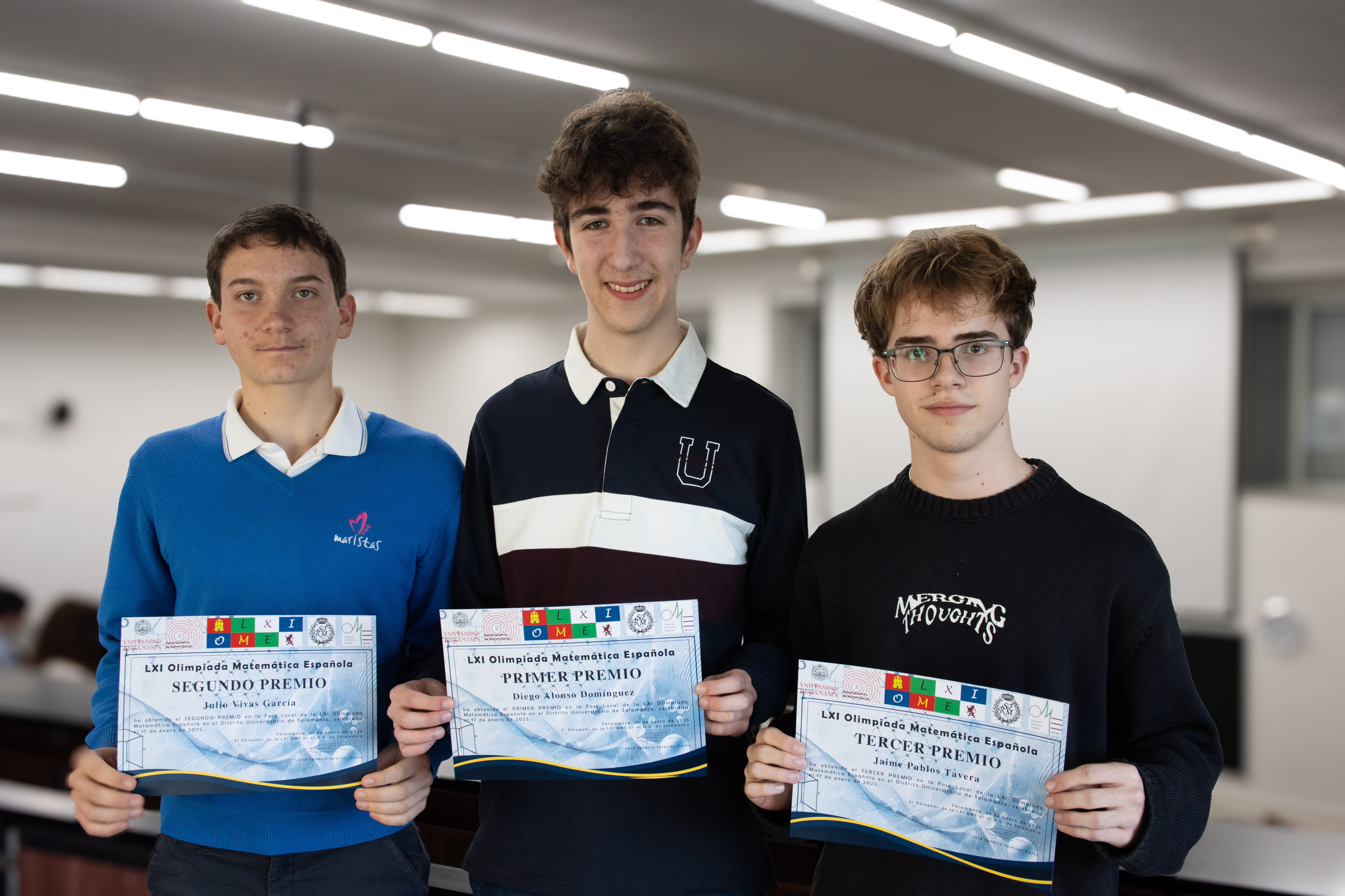 El salmantino Diego Alonso Domínguez, representante de Castilla y León en la fase nacional de la LXI Olimpiada Matemática