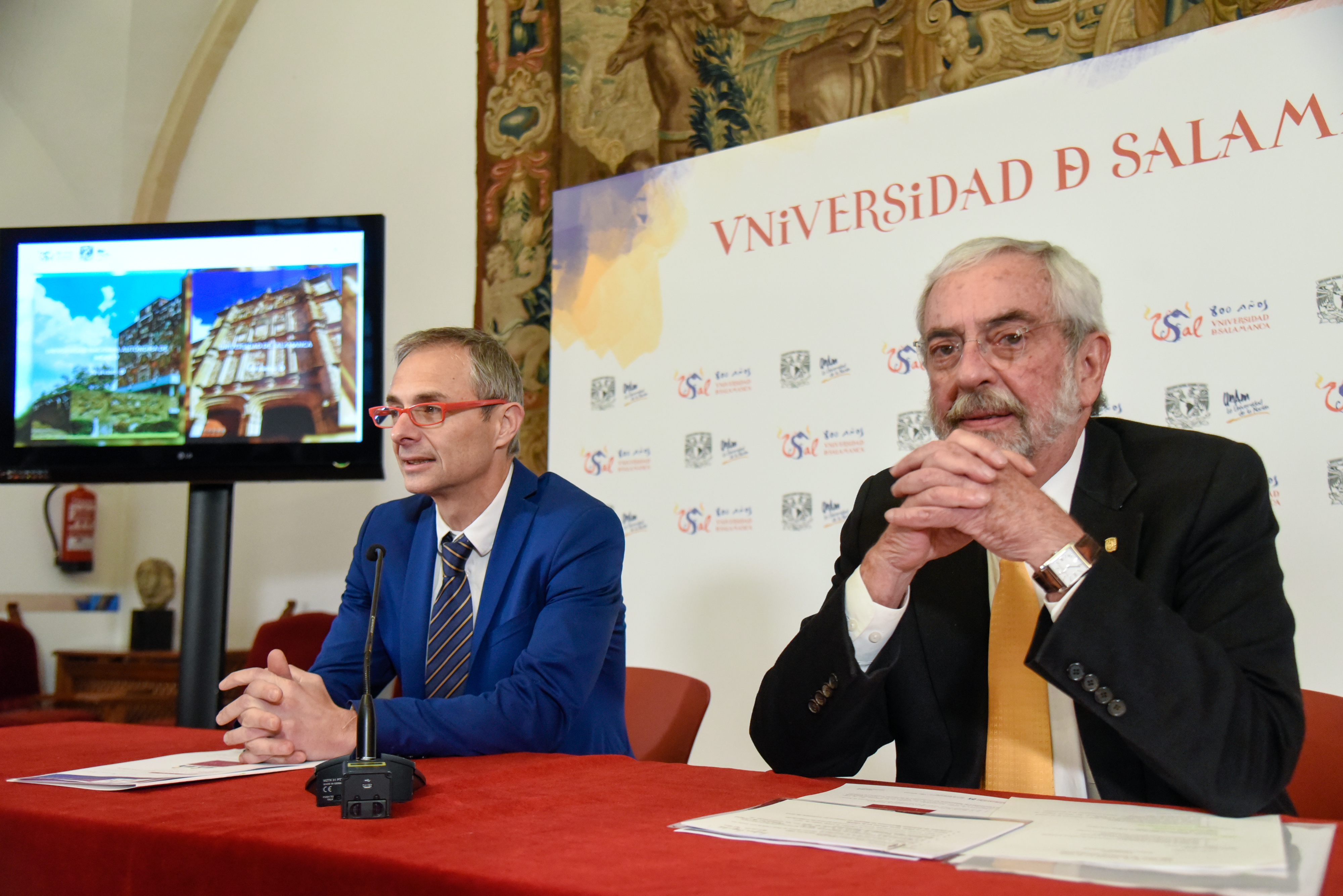 Los rectores de las universidades de Salamanca y Nacional Autónoma de México presentan la Semana de la UNAM en la USAL