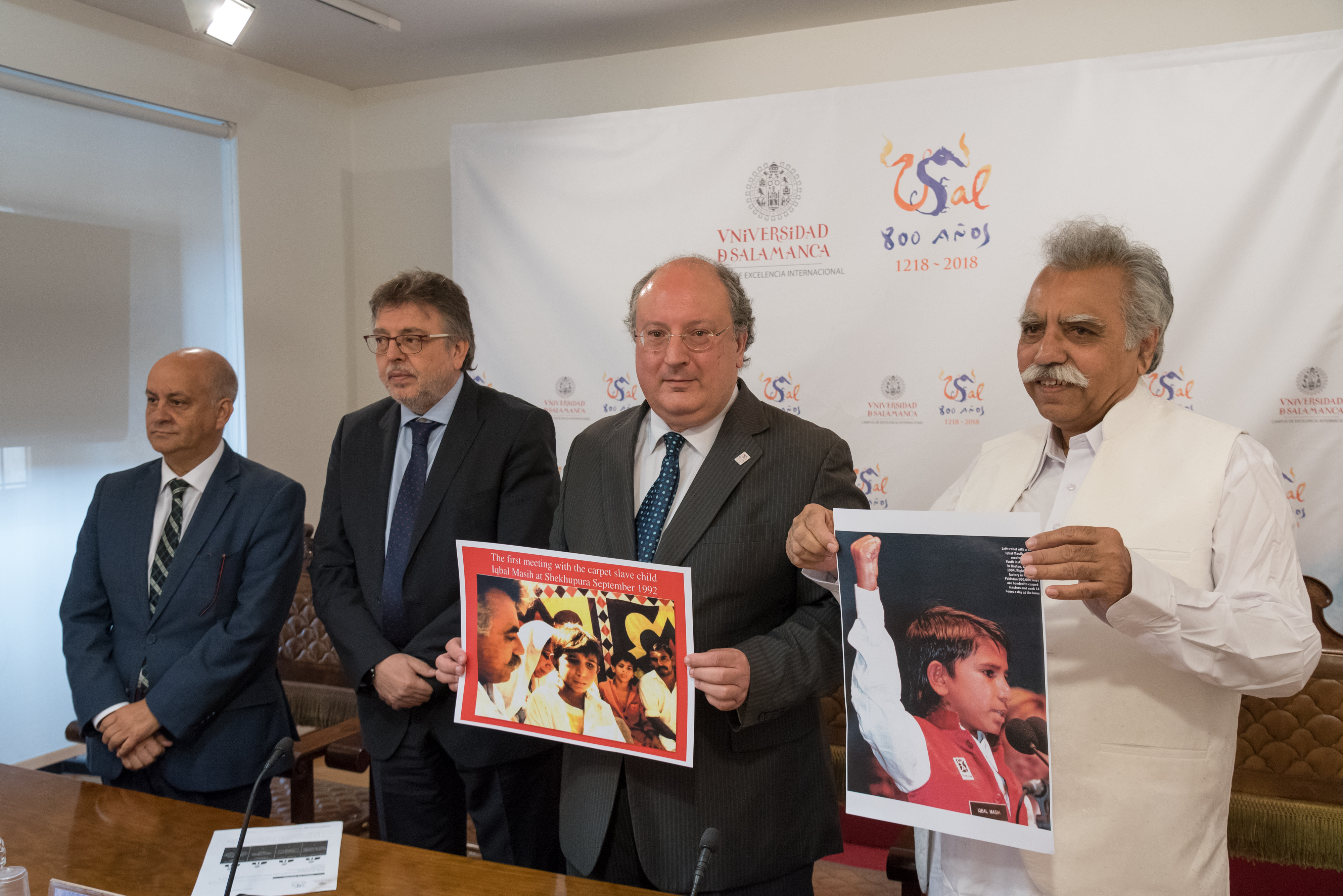 El activista pakistaní Muhammad Ehsan Ullah Khan visita la Universidad de Salamanca con motivo del Día Mundial contra la Esclavitud Infantil