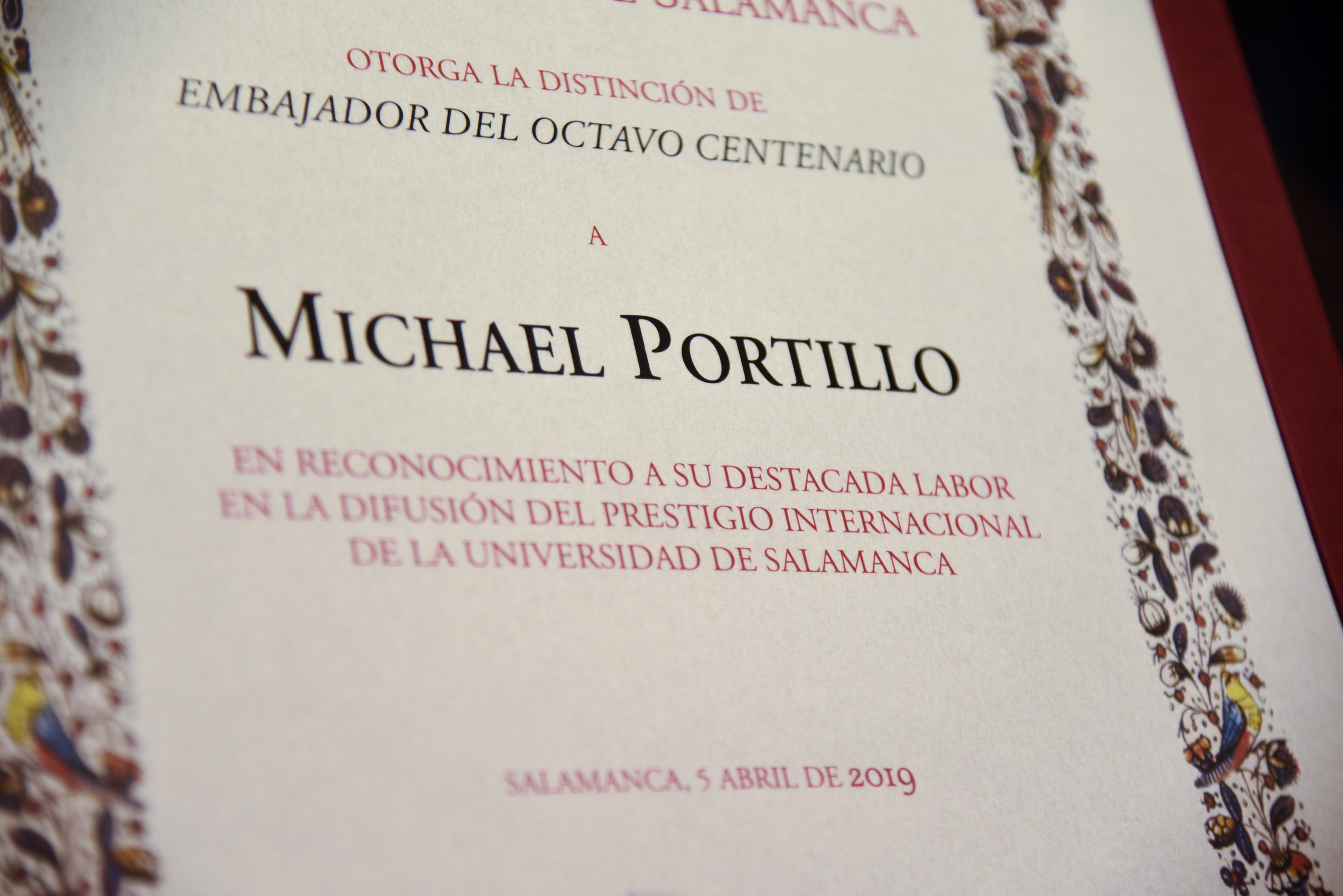El rector nombra a Michael Portillo embajador del VIII Centenario de la Universidad de Salamanca