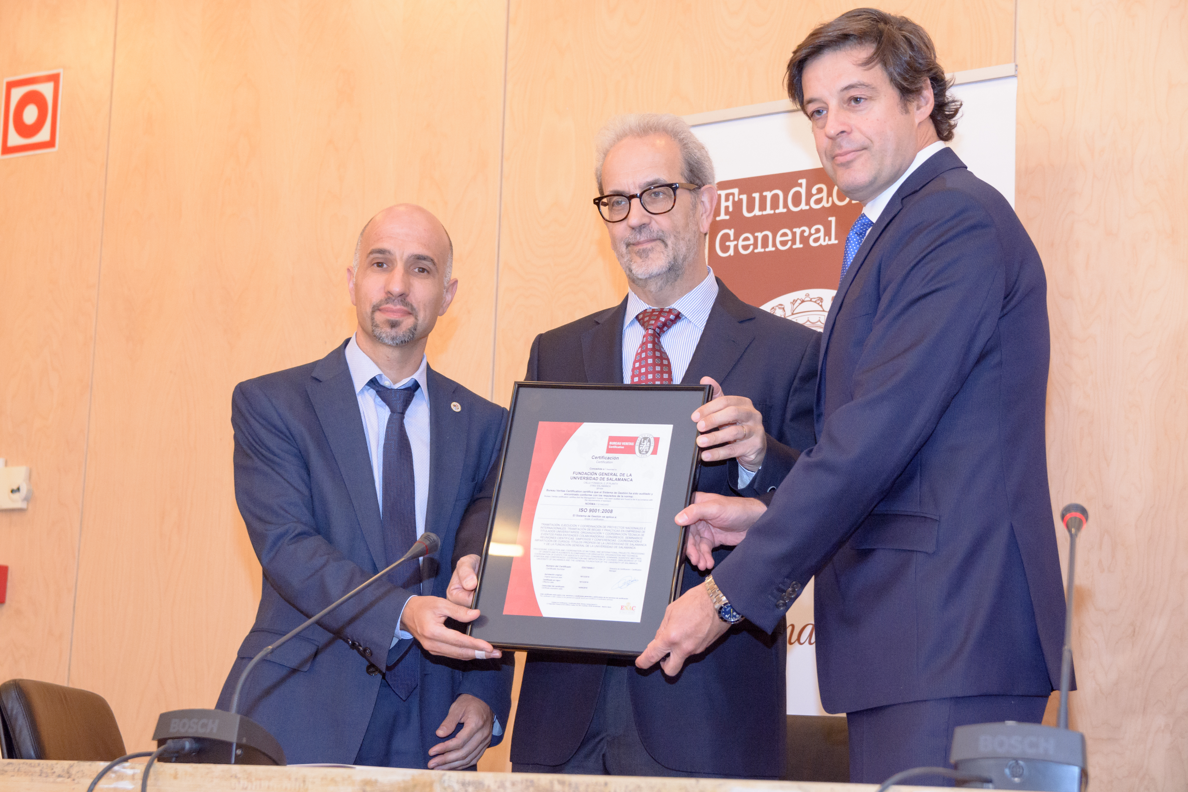 La Fundación General de la Universidad de Salamanca recibe la certificación de su Sistema de Gestión de la Calidad