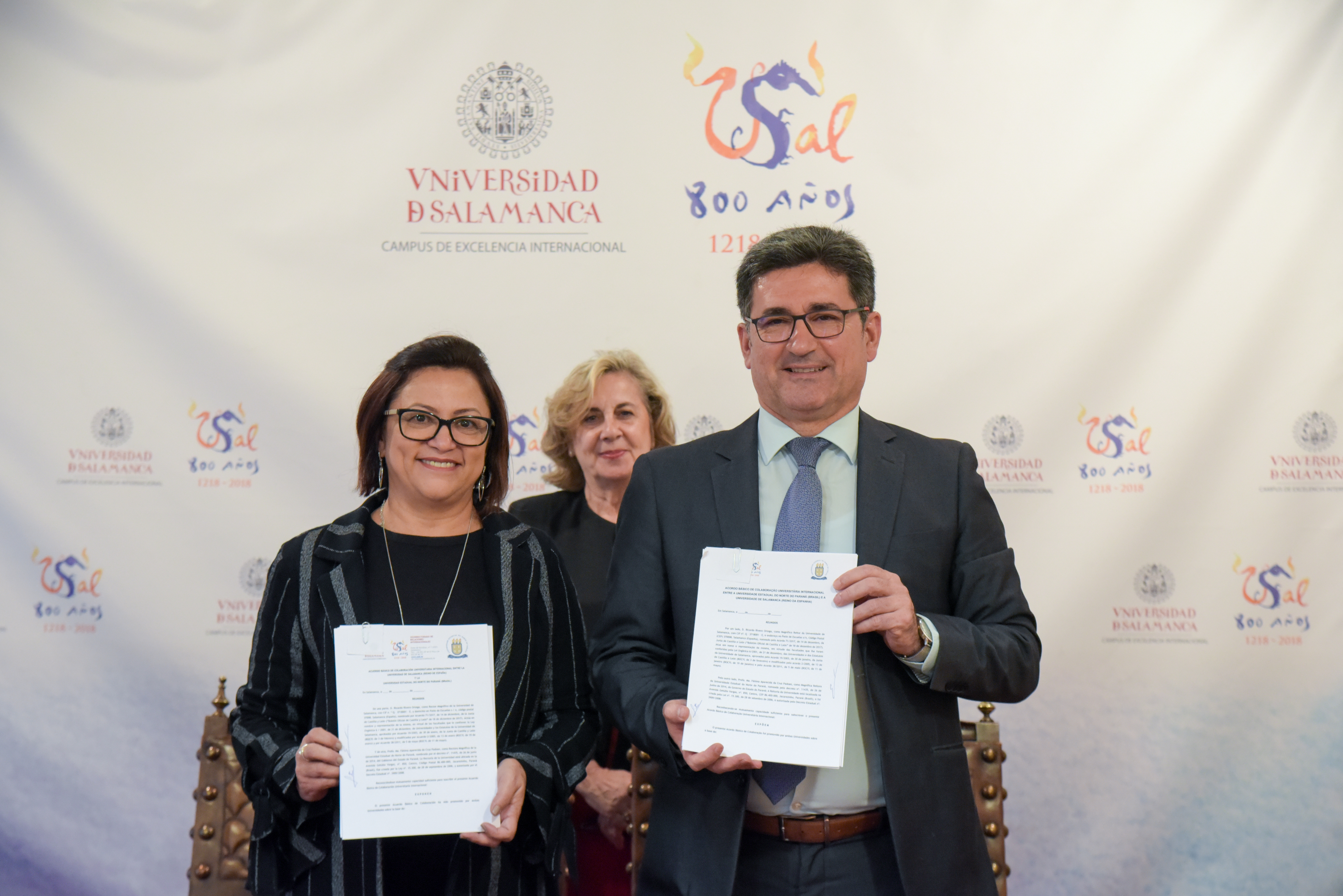 La Universidad de Salamanca suscribe dos convenios de colaboración con la Universidad Nacional Federico Villareal y la Universidad Estadual do Norte de Paraná  