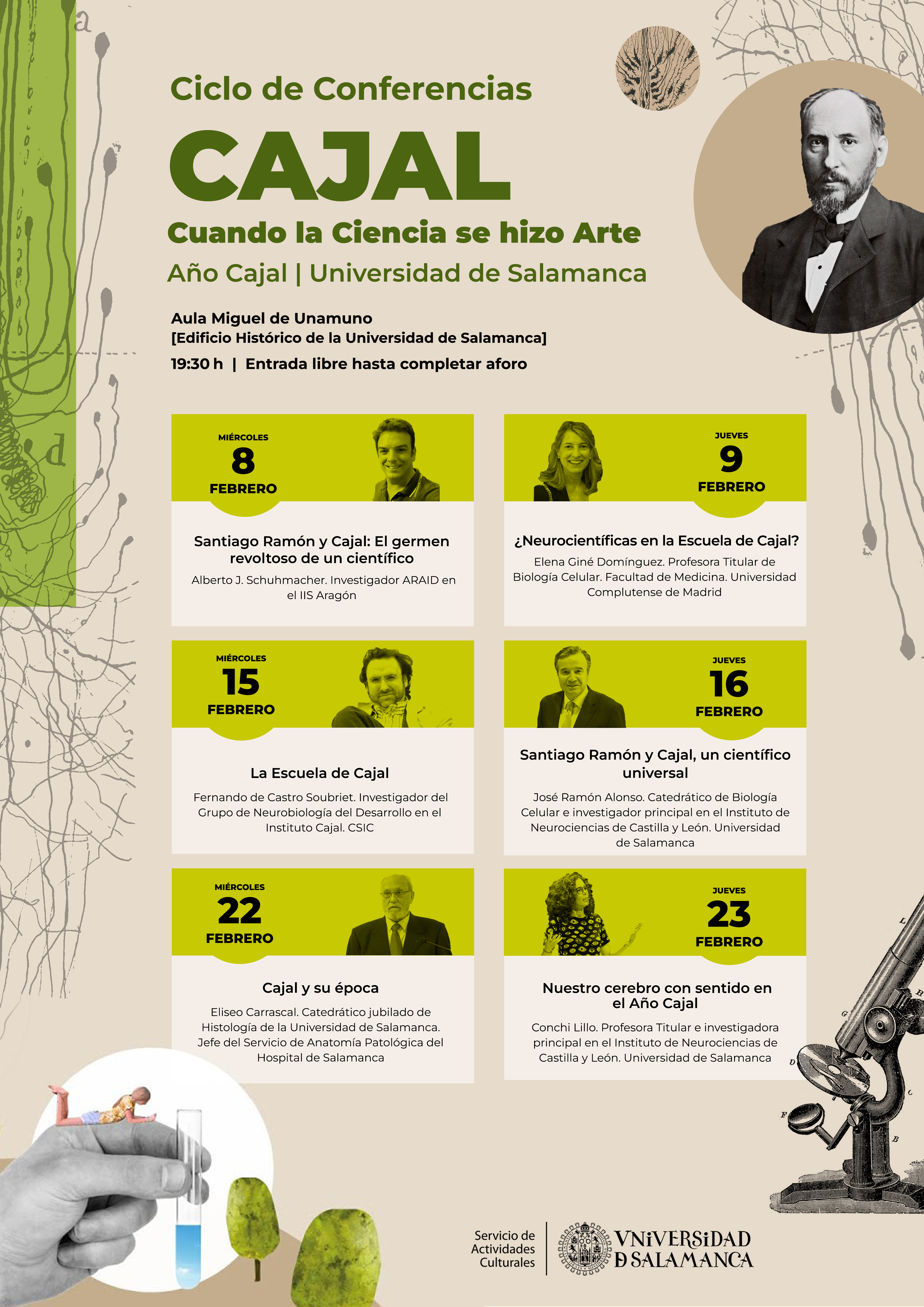 La Universidad de Salamanca celebra el Año Cajal con un ciclo de conferencias 