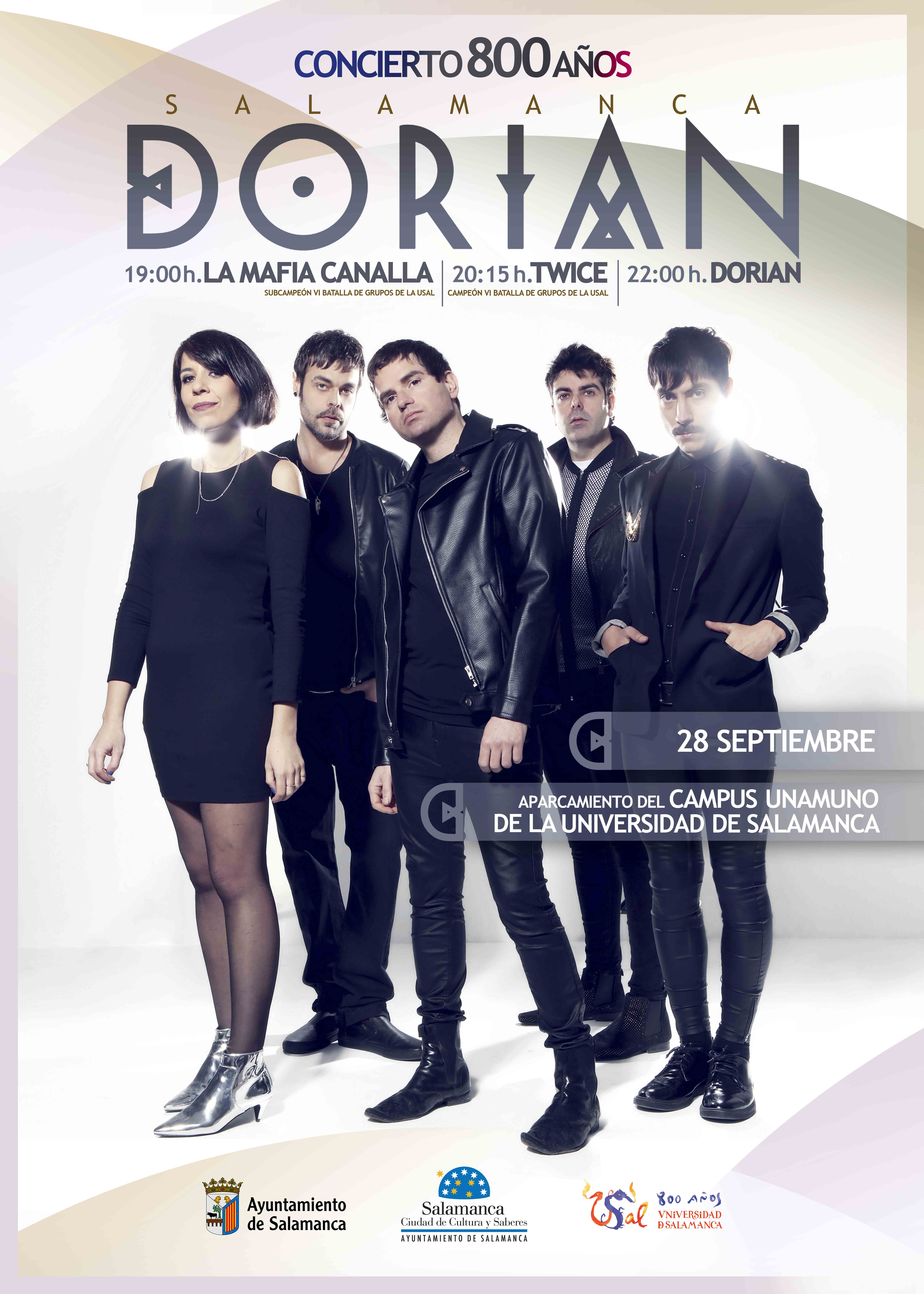 El grupo Dorian ofrecerá un concierto gratuito el próximo 28 de septiembre en el Campus Unamuno 