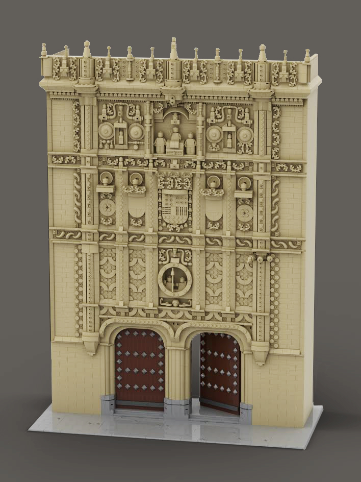 Comienza la reproducción a escala de la fachada del Edificio de las Escuelas Mayores con piezas de LEGO