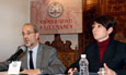 Daniel Hernández Ruipérez y Ana Cuevas Badallo, en la rueda de prensa