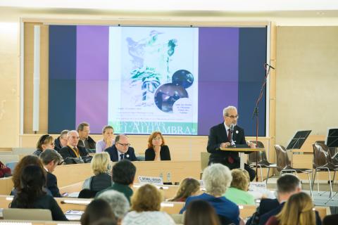 El rector de la Universidad de Salamanca presenta el SIELE en la Oficina de las Naciones Unidas en Ginebra