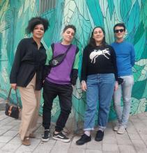 Sarah Freitas, Billie Gunz, Angélica Silva y Leonam Cunha, miembros del equipo creativo de la exposición